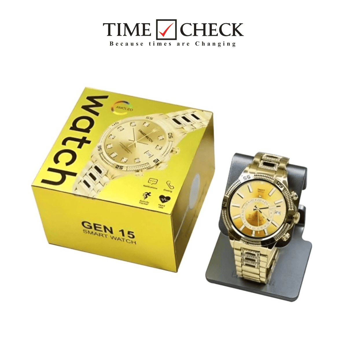 GEN 15 Smart Watch, Fitness Trackers With Heart Rate Monitor For Mens - Timecheck
