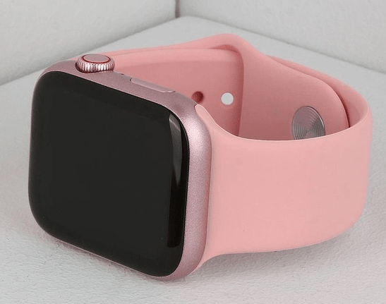 M26 Plus Smart Watch with Pink Silicone Strap and Wireless Charging Box