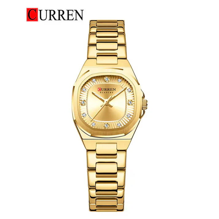 C-9104LCurren Golden Dial Golden Stainless Chain Steel Analog Quartz Women's Watch