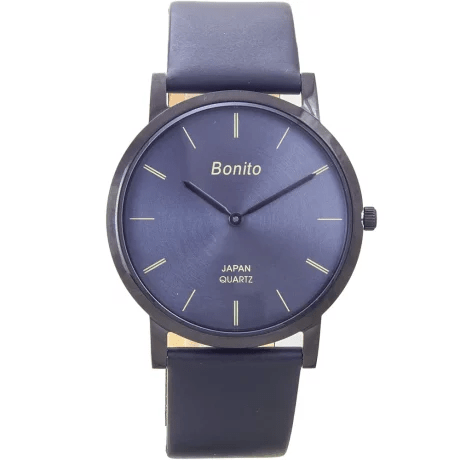 K-4029 BONITO Blue Dial Stainless Steel Case & Chain Analog Quartz Men's Watch. - Timecheck