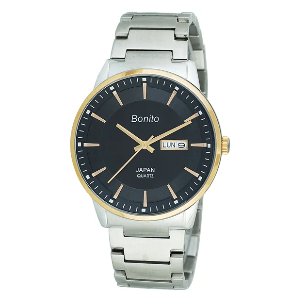 K-6121 Bonito Brown Dial Silver Stainless Steel Chain Analog Quartz Men's Watch. - Timecheck