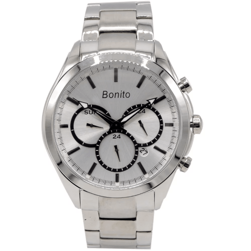 K-7007 BONITO Silver Dial Stainless Steel Chain Silver Analog Quartz Men's Watch. - Timecheck