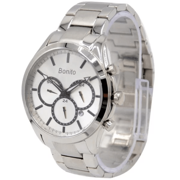 K-7007 BONITO Silver Dial Stainless Steel Chain Silver Analog Quartz Men's Watch. - Timecheck