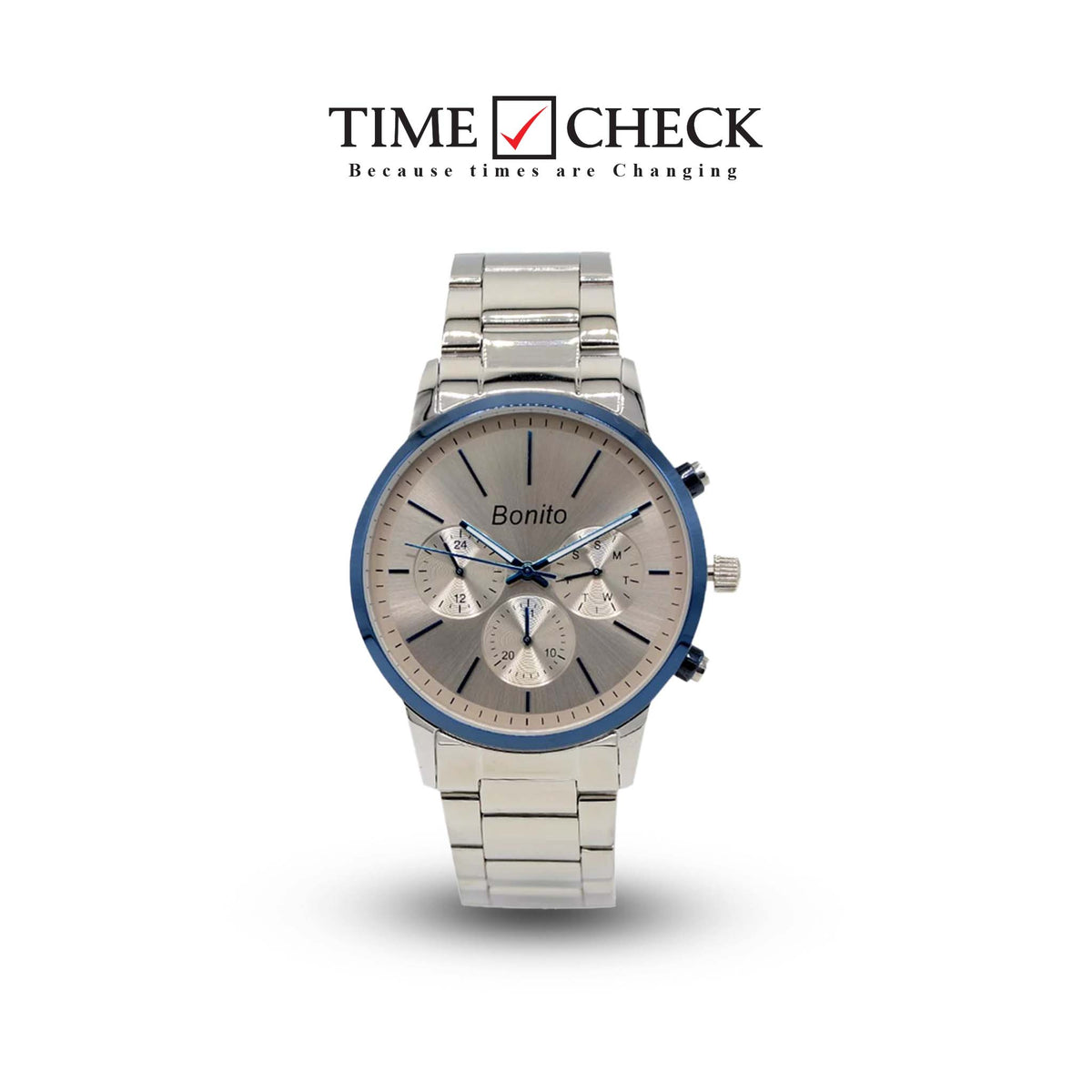 K-7008 BONITO Silver Dial Stainless Steel Chain Silver Analog Quartz Men's Watch. - Timecheck