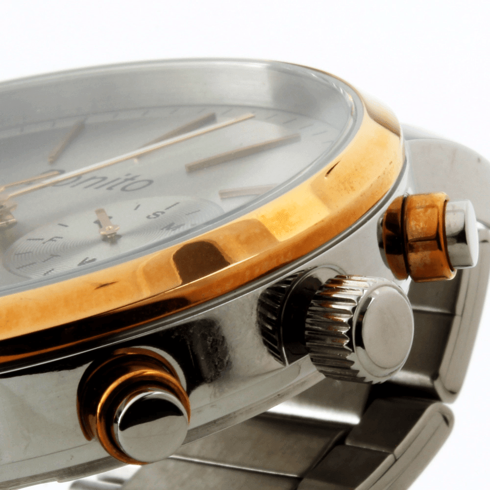 K-7008 BONITO Silver-G Dial Stainless Steel Chain Silver Analog Quartz Men's Watch. - Timecheck