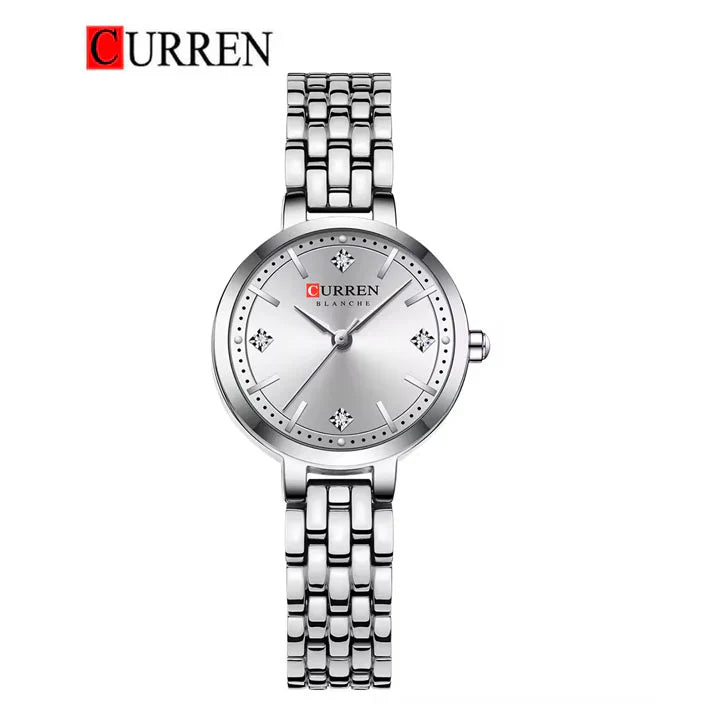 C-9106L Curren Silver Dial & Silver Stainless Steel Chain Analog Quartz Women's Watch.
