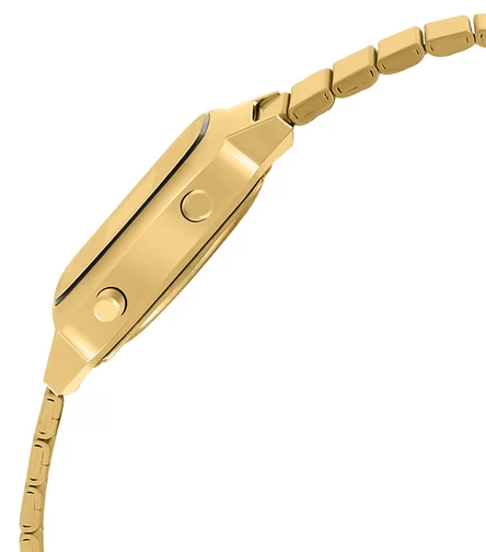 LA-670WGA-9DF Casio Vintage Gold Dial Gold Stainless Steel Chain Digital Women's Watch. - Timecheck