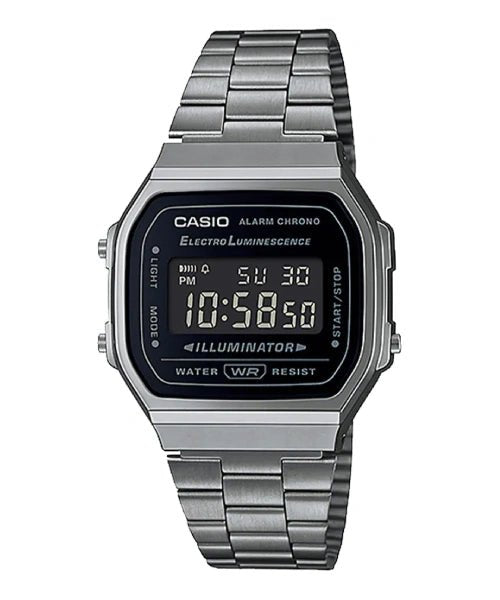 LA-680WA-1BDF Casio Vintage Silver Metal Band Illuminator Digital Unisex Watch. - Timecheck