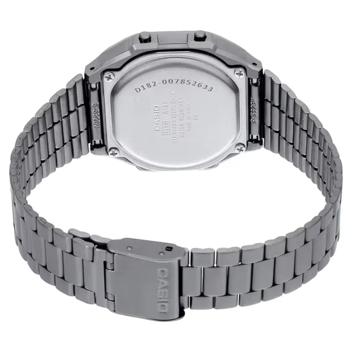 LA-680WA-1BDF Casio Vintage Silver Metal Band Illuminator Digital Unisex Watch. - Timecheck