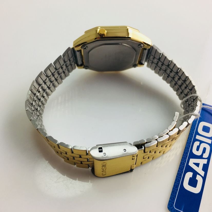 LA680WGA-9DF Casio Gold Dial Stainless Steel Digital Women's Watch. - Timecheck