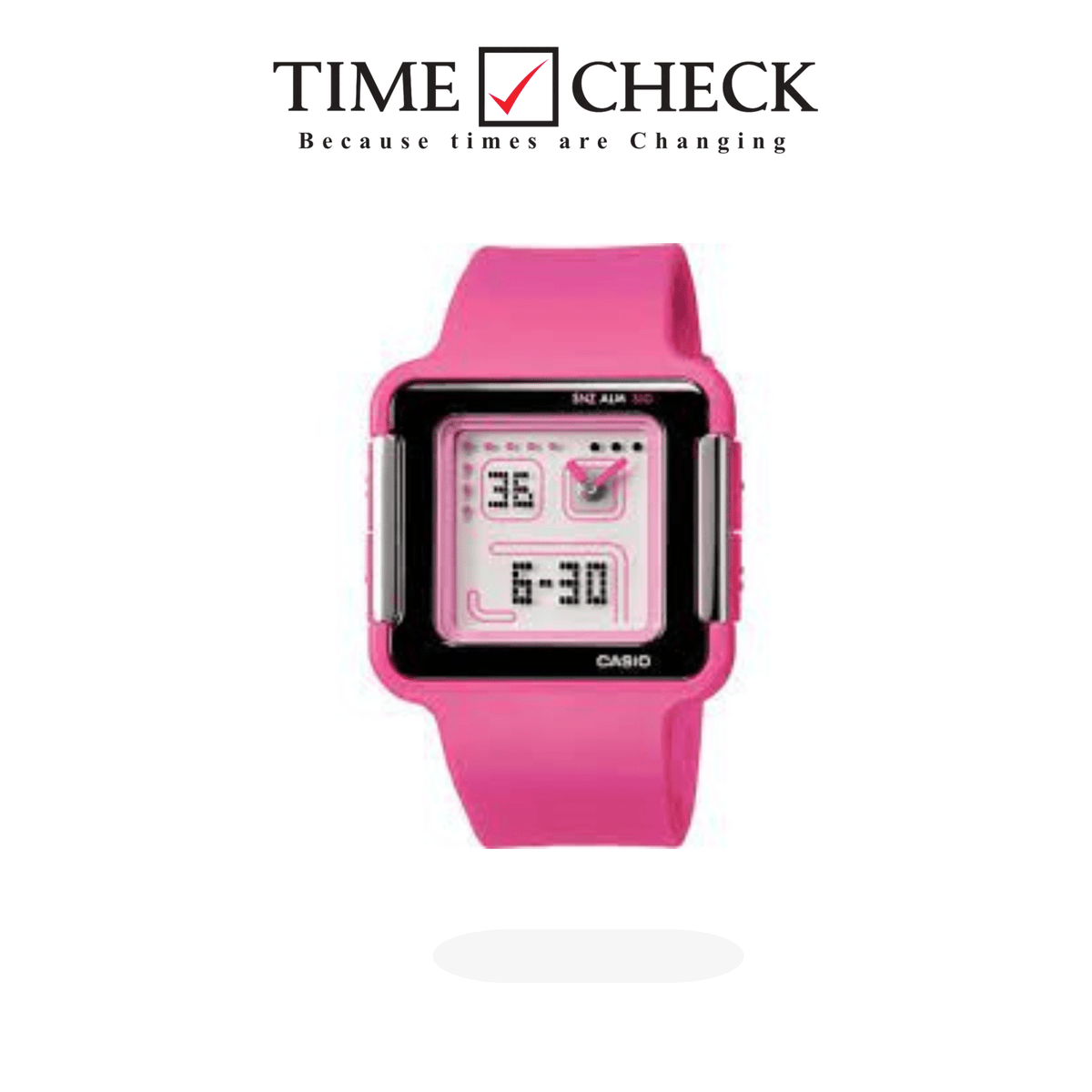 LCF-20-4DR Casio Analog Digital Pink POP TONE Resin Sports LED Women's Watch. - Timecheck