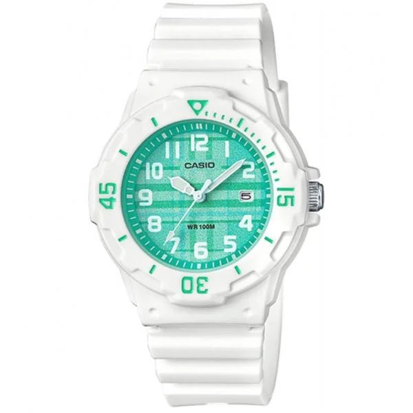LRW-200H-3CVDF Casio Green Dial Rubber Strap Analog Quartz Women's Watch. - Timecheck