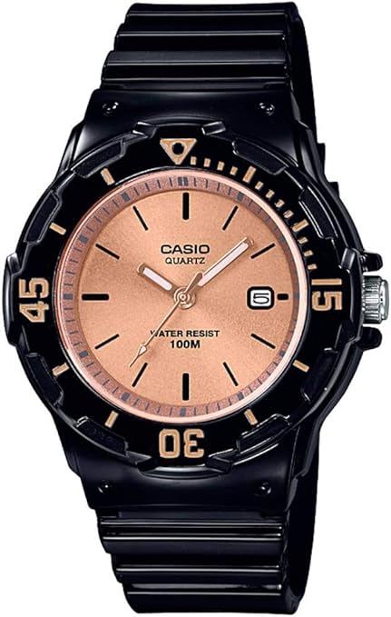 LRW-200H-9E2VDF Casio Pink Gold Dial Resin Strap Analog Quartz Women's Watch. - Timecheck