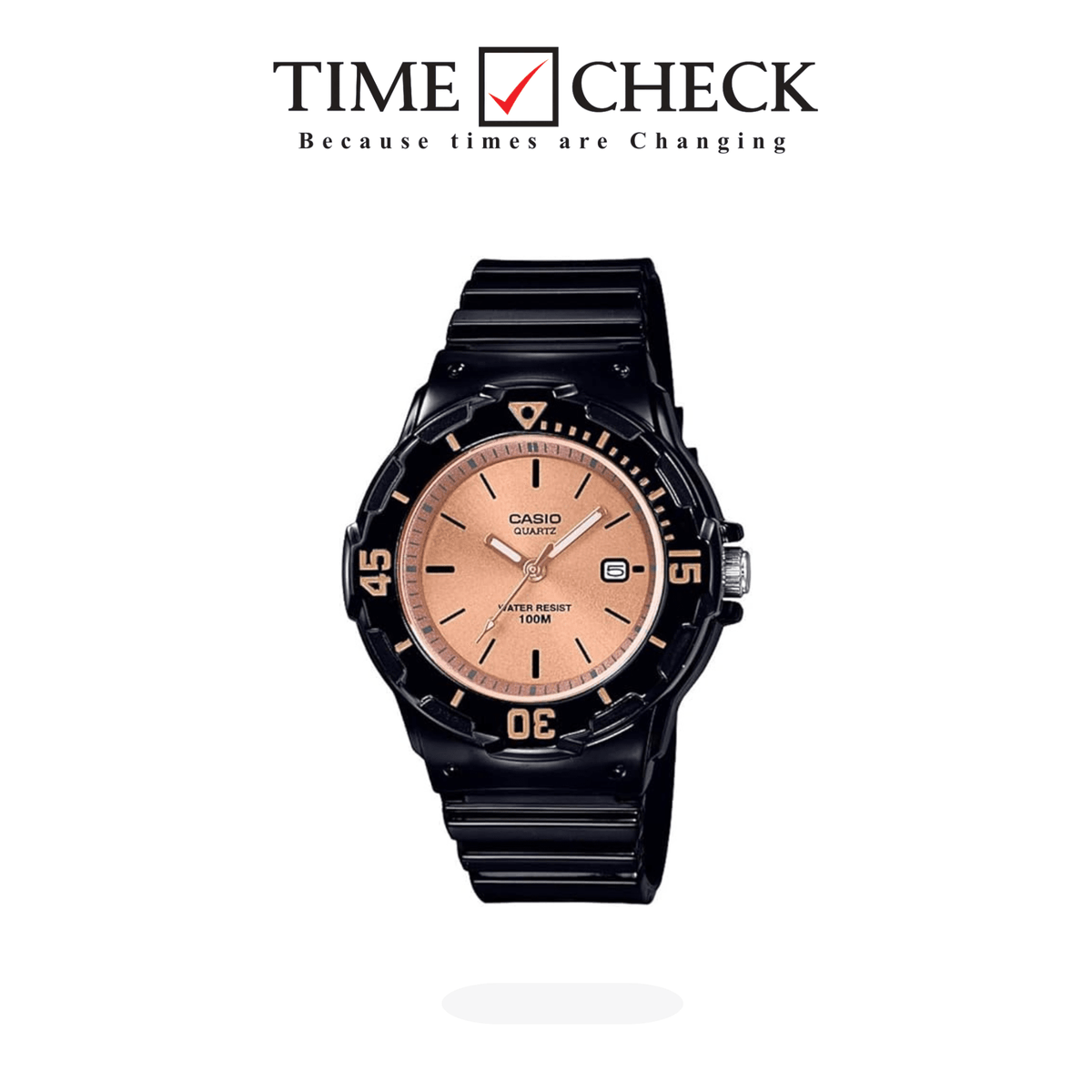 LRW-200H-9E2VDF Casio Pink Gold Dial Resin Strap Analog Quartz Women's Watch. - Timecheck