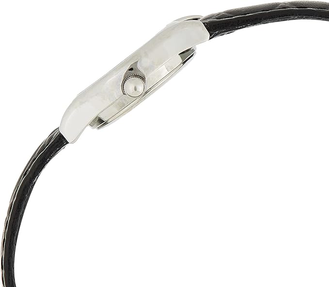 LTP-1094E-7ARDF Casio White Dial Black Leather Strap Analog Quartz Women's Watch. - Timecheck