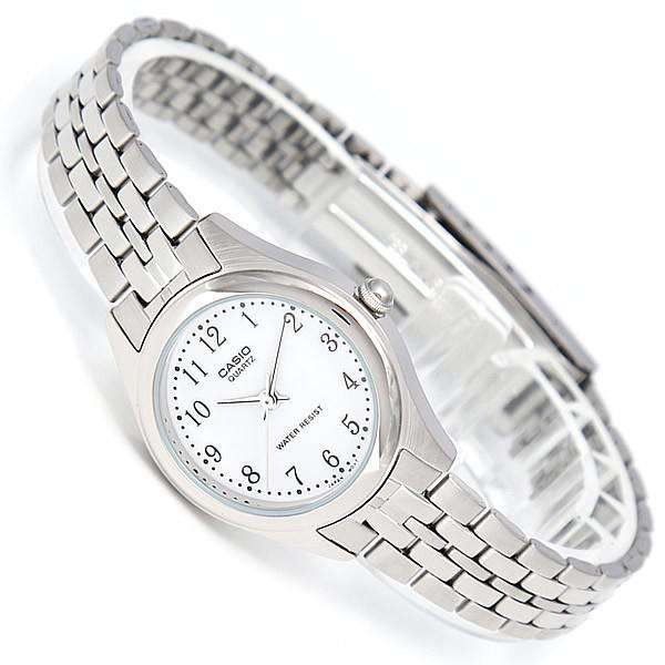 LTP-1129A-7BRDF Casio Silver Dial Stainless Steel Chain Analog Quartz Women's Watch. - Timecheck