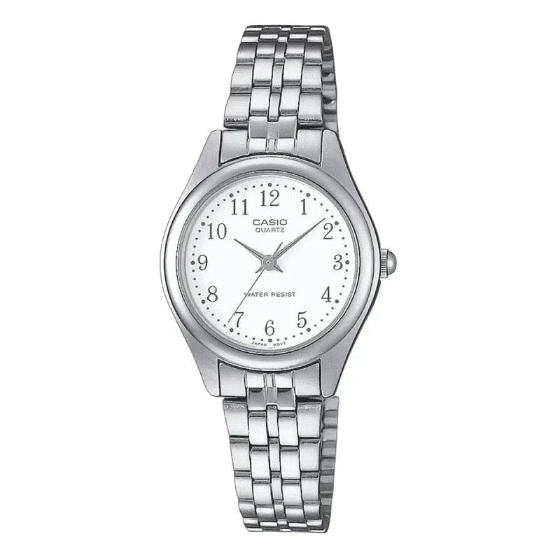 LTP-1129A-7BRDF Casio Silver Dial Stainless Steel Chain Analog Quartz Women's Watch. - Timecheck