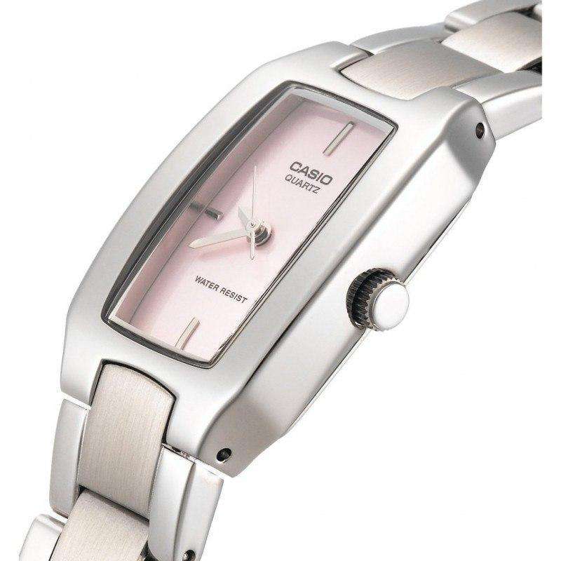 LTP-1165A-4CDF Casio Pink Dial Stainless Steel Analog Quartz Women's Watch. - Timecheck