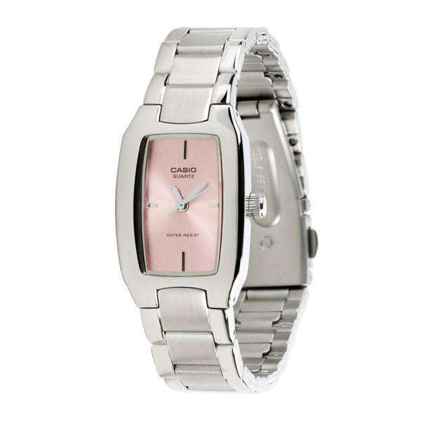 LTP-1165A-4CDF Casio Pink Dial Stainless Steel Analog Quartz Women's Watch. - Timecheck