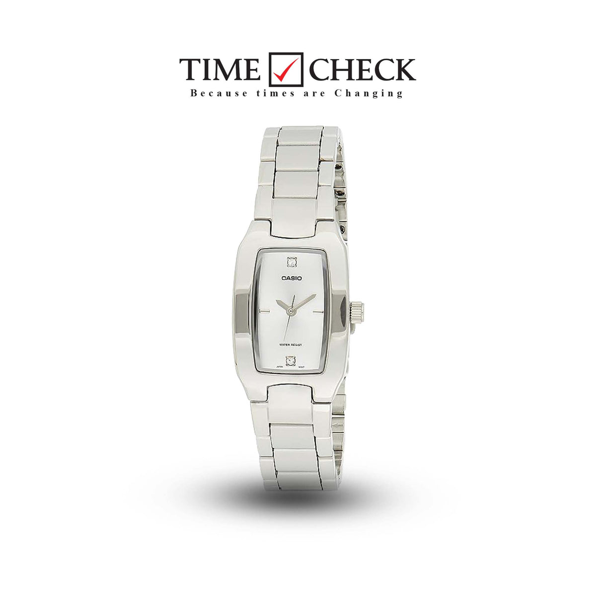 LTP-1165A-7C2DF Casio Women's (Silver/White) Stainless Steel Analog Quartz Watch. - Timecheck