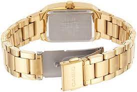 LTP-1165N-1CRDF Casio Black Dial Stainless Steel Golden Chain Analog Women's Watch. - Timecheck