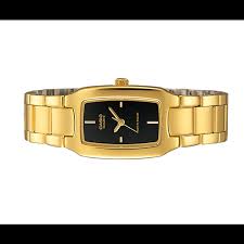 LTP-1165N-1CRDF Casio Black Dial Stainless Steel Golden Chain Analog Women's Watch. - Timecheck