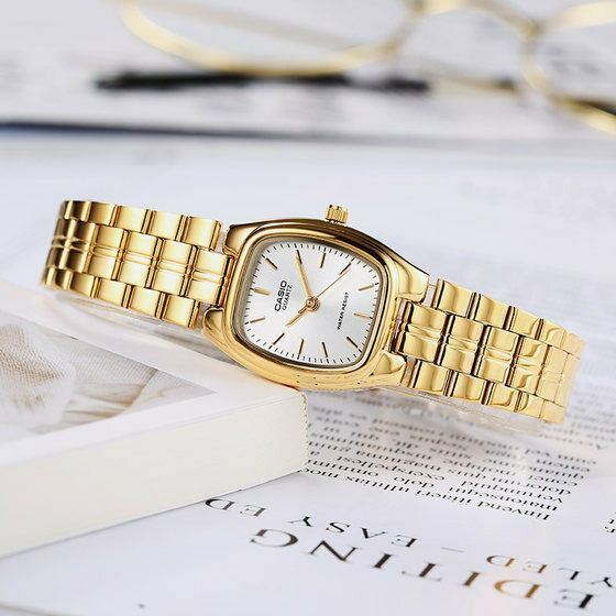 LTP-1169N-7ARDF Casio White Dial Stainless Steel Analog Quartz Wrist Watch for Women. - Timecheck