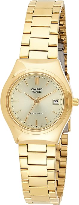LTP-1170N-9ARDF Casio Gold Dial Stainless Steel Analog Quartz Women's Watch. - Timecheck