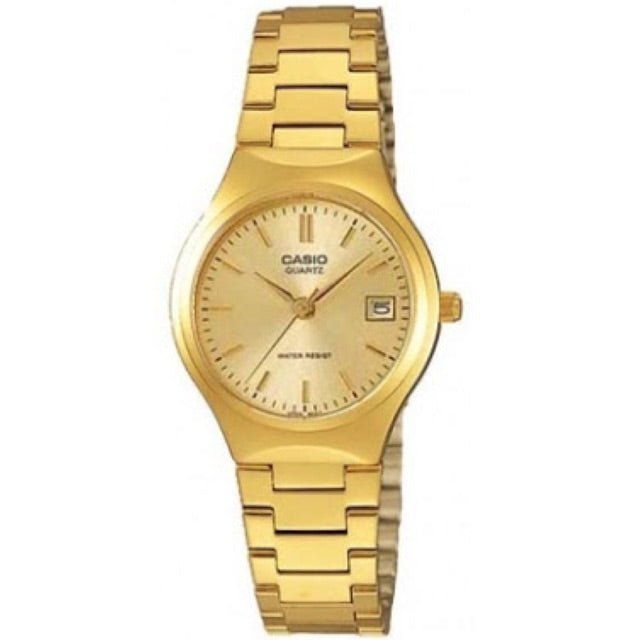 LTP-1170N-9ARDF Casio Gold Dial Stainless Steel Analog Quartz Women's Watch. - Timecheck
