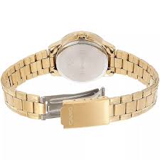 LTP-1170N-9ARDF Casio Gold Dial Stainless Steel Analog Quartz Women's Watch. - Timecheck