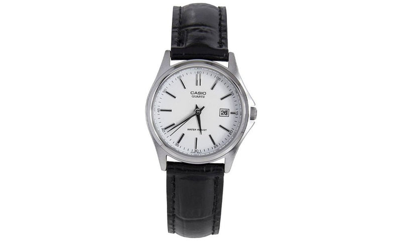 LTP-1183E-7ADF Casio Leather Strap Analog Quartz Women's Watch. - Timecheck