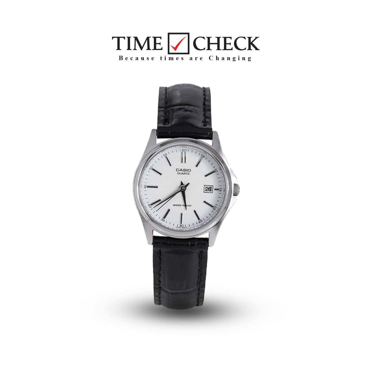 LTP-1183E-7ADF Casio Leather Strap Analog Quartz Women's Watch. - Timecheck