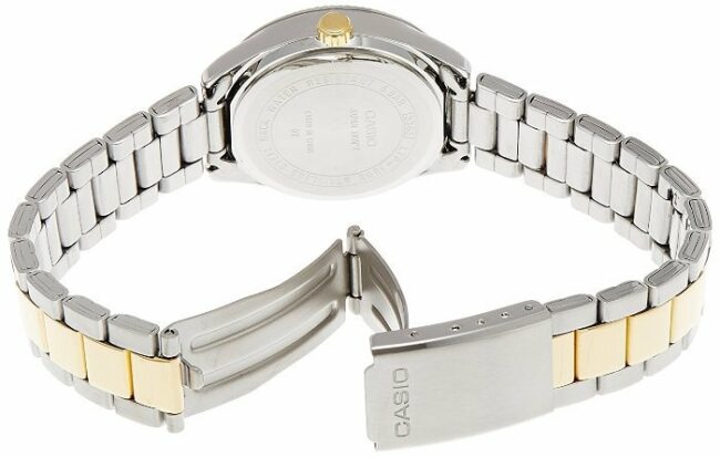 LTP-1183G-7ADF Casio Silver Dial Steel And Gold Chain Analog Quartz Women's Watch. - Timecheck