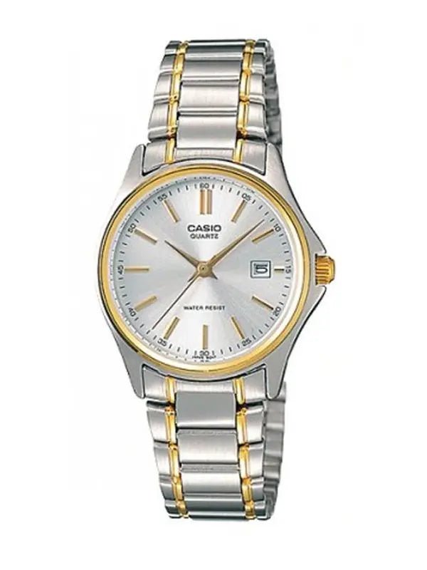 LTP-1183G-7ADF Casio Silver Dial Steel And Gold Chain Analog Quartz Women's Watch. - Timecheck