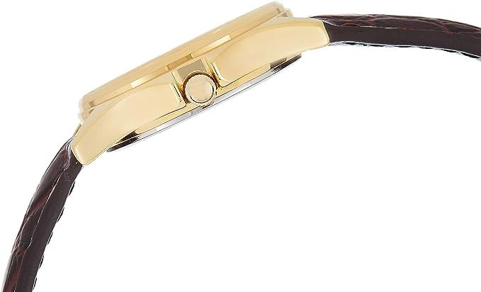 LTP-1183Q-9ADF Casio Brown Leather Quartz Watch with Gold Dial women Watch. - Timecheck