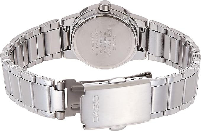 LTP-1230D-1CDF Casio Black Dial Stainless Steel Quartz Women's Watch. - Timecheck