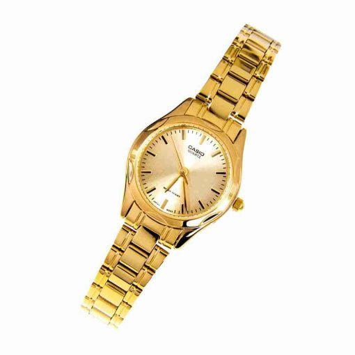 LTP-1275G-9ADF Casio Gold Dial Stainless Steel Analog Quartz Women's Watch. - Timecheck