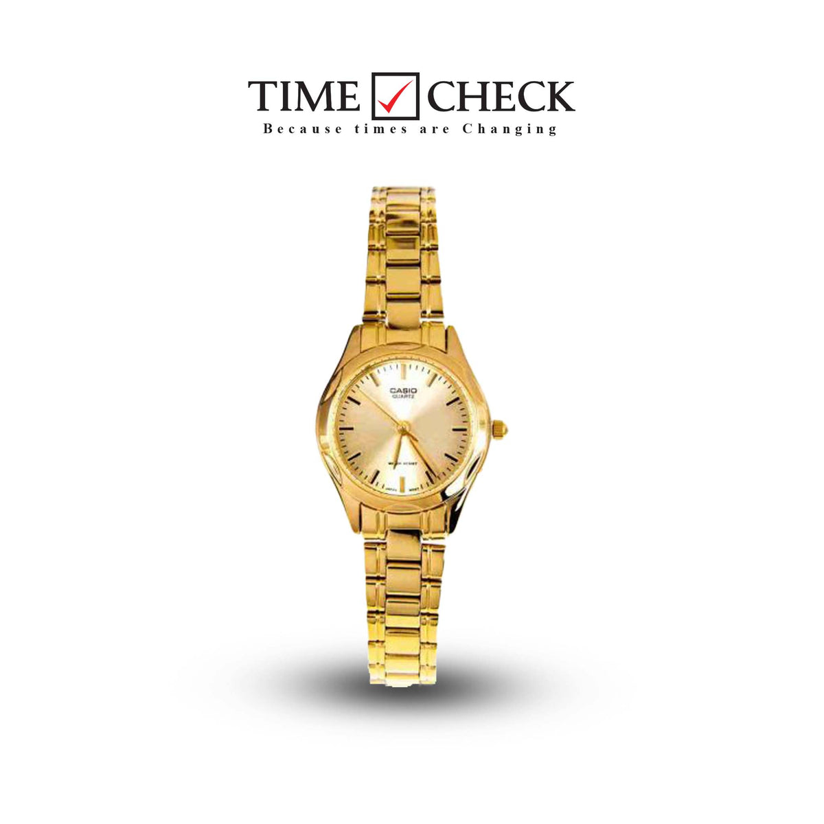 LTP-1275G-9ADF Casio Gold Dial Stainless Steel Analog Quartz Women's Watch. - Timecheck