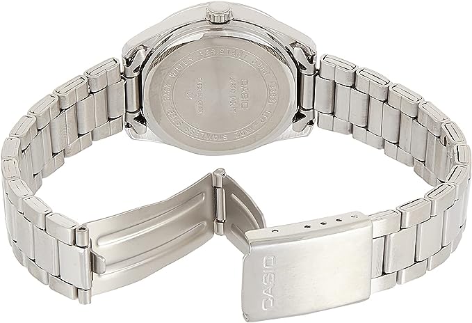LTP-1302D-1A1VDF Casio Stainless Steel Analog Black Dial Watch Women Watch. - Timecheck