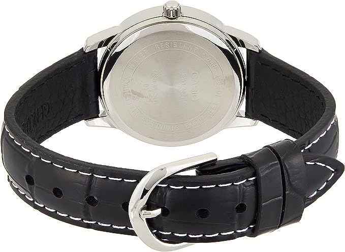 LTP-1303L-1AVDF Casio Black Leather Strap Ladies Analog Women's Watch. - Timecheck