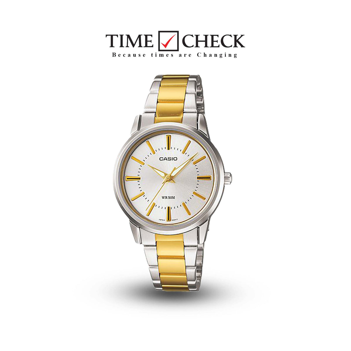 LTP-1303SG-7AVDF Casio Silver & Gold Analog Quartz Women's Watch. - Timecheck