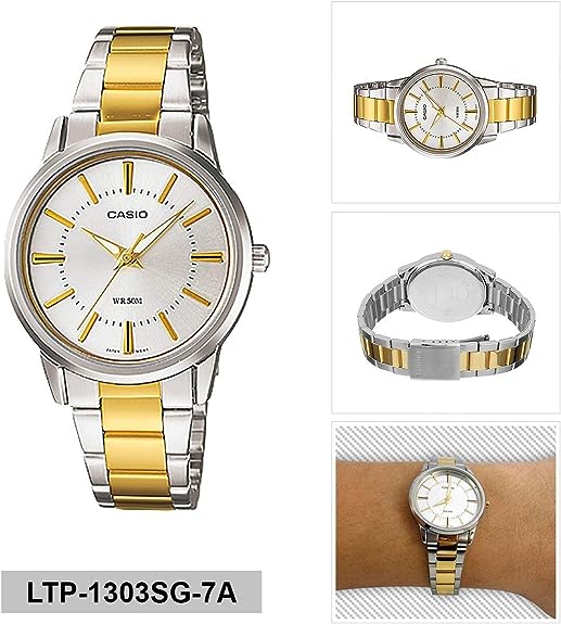 LTP-1303SG-7AVDF Casio Silver & Gold Analog Quartz Women's Watch. - Timecheck