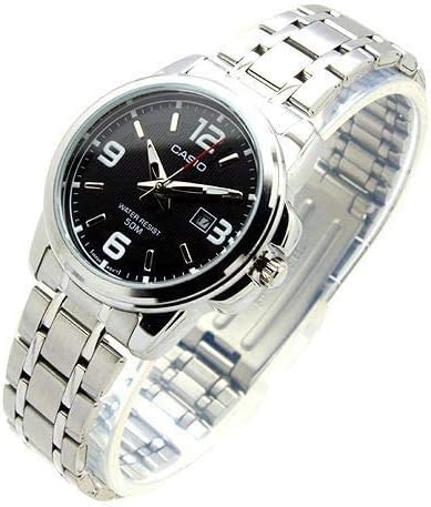 LTP-1314D-1AVDF Casio Black Dial Stainless Steel Analog Quartz Women's Watch. - Timecheck