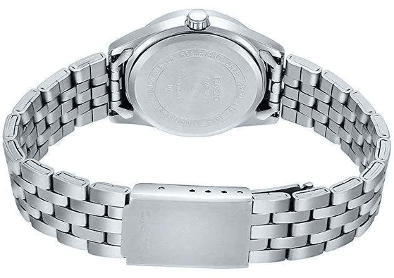 Casio LTP-1335D-2AVDF Elegant Aqua Blue Dial Day Date Display Stainless Steel Band Women's Watch