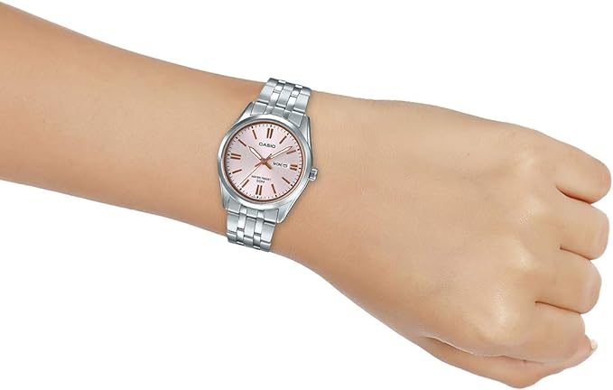 LTP-1335D-4AVDF Casio Pink Dial Stainless Steel Analog Quartz Women's Watch. - Timecheck