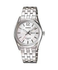 LTP-1335D-7AVDF Casio White Dial Day Date Stainless Steel Analog Quartz Women's Watch. - Timecheck