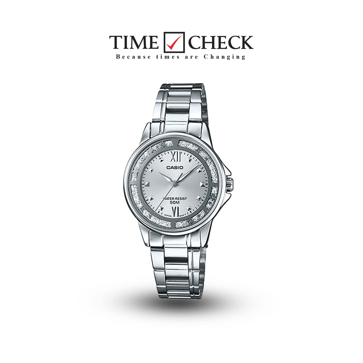 LTP-1391D-7AVDF Casio Silver Dial Stainless Steel Analog Quartz Women's Watch. - Timecheck