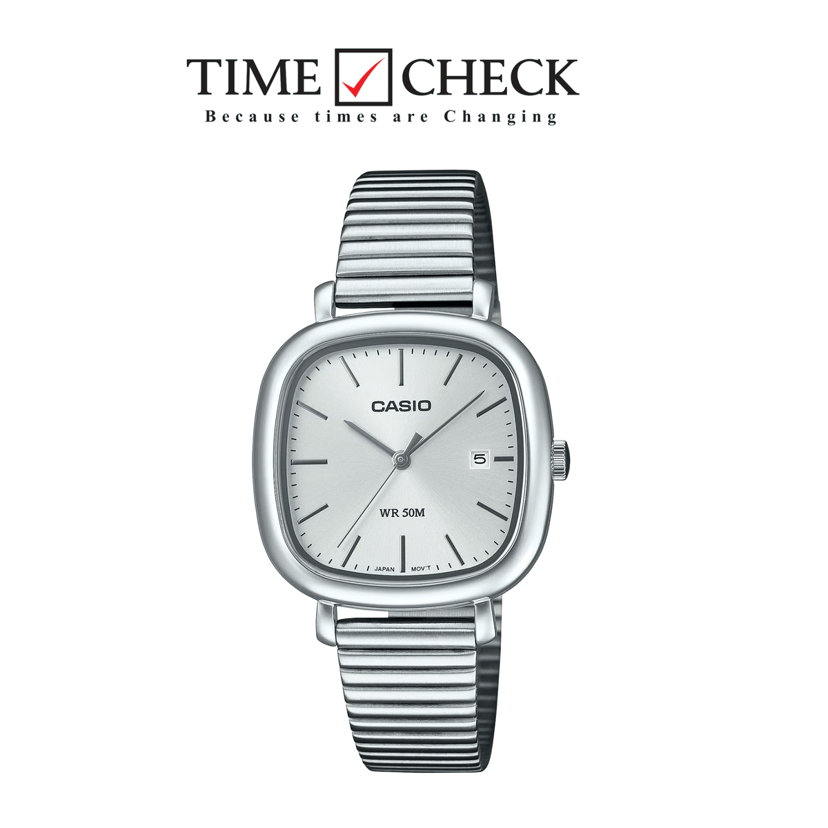 LTP-B166D-7AVDF Casio Silver Dial Silver Stainless Steel Analog Quartz Women's Watch - Timecheck