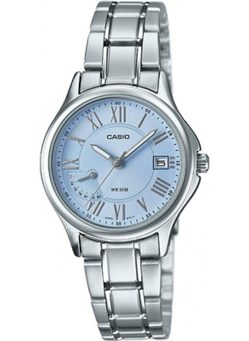 LTP-E116D-2AVDF Casio Blue Dial Stainless Steel Analog Quartz Women's Watch. - Timecheck