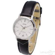LTP-E145L-7ADF Casio Black Leather Strap White Dial Women's Watch. - Timecheck